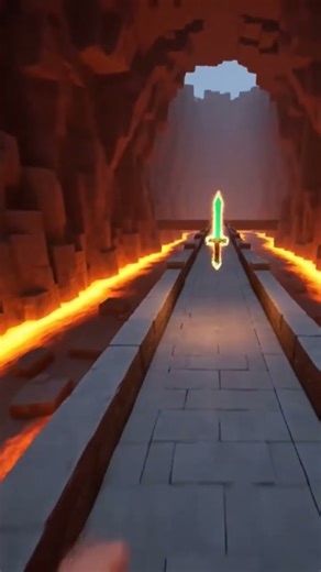 Minecraft Lava Parkour Challenge 🔥 | Epic Emerald Sword Surprise! #Shorts