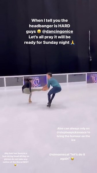 Amber Davies struggles with \"headbanger\" move in Dancing on Ice training clip (Instagram/amb_d)