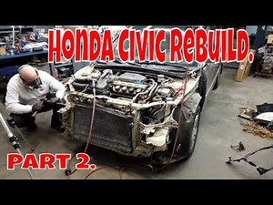 Honda Civic rebuild part 2. Collision repair how to.