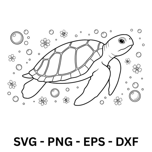 Turtle Svg, Sea Turtle Clipart, Floral Sea Turtle Svg, Sea Turtle Cut File, Beach Turtle Vector, Tortoise Svg, Baby Turtle Svg - Etsy