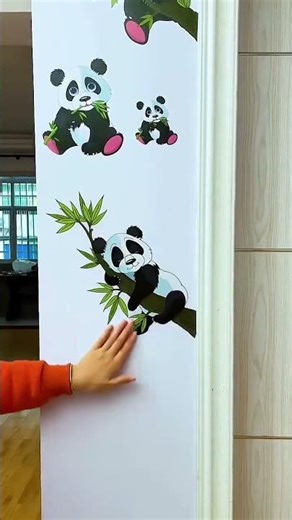 “Cute Panda Wall Stickers 🐼 | Adorable Wall Decoration | Easy DIY Room Decor