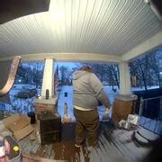 Man slips on icy stairs before work