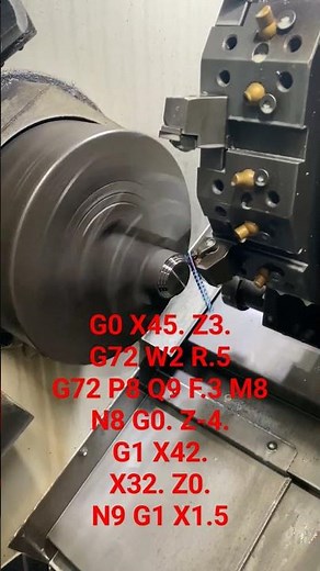 G72 FACING CYCLE CODE CNC MACHINE #solidworks #cadcam #cnc