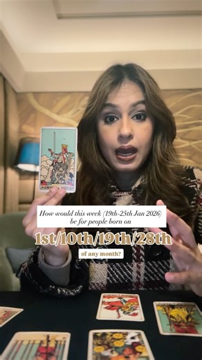 Archeeka H Arora | Tarot | Numerology | Healings on Instagram: "How would this week (19th-25th Jan 2026) be for people born on 1st/10th/19th/28th of any month? Comment ‘I accept this’ to claim! 🥰 #tarotreader #weeklytarotreading #horoscope"