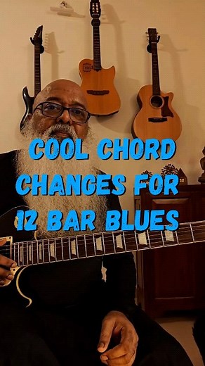If you are familiar with 12 Bar Blues, The I chord plays for 4 bars The IV chord plays for 2 bars The I chord plays for 2 bars this time The V, IV, I, and V chords play for 1 bar each for the turnaround It can get quite boring to play one chord for so many bars, so let's try something else. A7 | D9 | A7 - E9 | A7 - D#9 | D9 | D#dim7 | A9 - G#9,G9 | F#9 | B7 | E9 | A7-D9, D#9 | E9 | ✅Try it out! ✅Follow me for more 🎸stuff! ✅DM me for one-on-one 🎸 lessons! . . . . . #theguitarbaba #guitarbaba #g