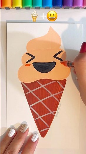 HOW TO DRAW A CUTE ICE CREAM 🍦 (EASY STEP-BY-STEP)