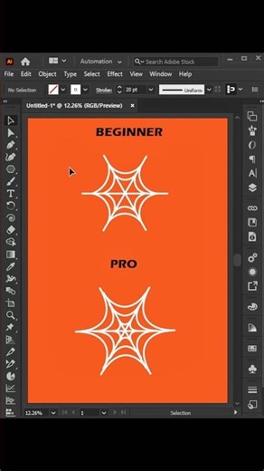Adobe Illustrator 2026 – Spider Web Drawing Trick for Halloween! #Shorts