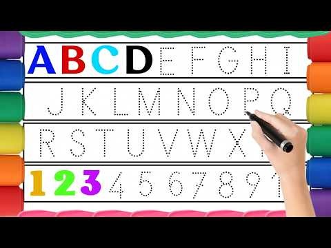 ABC song, Alphabet, ABCD, A to Z, Kids learning video, Alphabet tracing with dotted lines, 1234