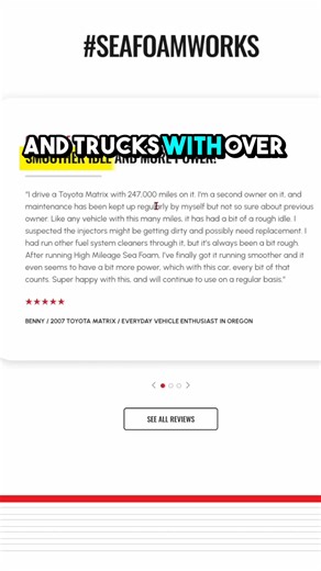 1.3K views · 20 reactions | Got over 75,000 miles?  Sea Foam High Mileage is built for engines like yours — helping dissolve deposits, smooth out rough performance, and keep you out of the shop longer! Just pour it in and drive! ✅ SeaFoamWorks.com 酪 #seafoamworks | Sea Foam Products | Facebook