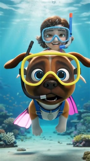 Best Dive Buddies Ever! Dog & Owner’s Dreamy Underwater Adventure 🌊#shorts #cute #cutepet #dog