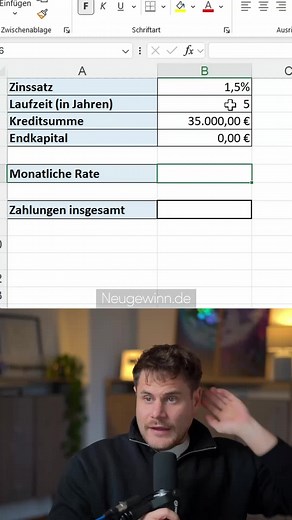 Kreditrate in Excel berechnen: So geht's schnell!