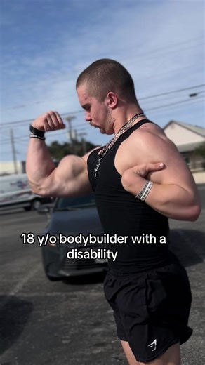 Insane pump #cerebralpalsy #bodybuilder #biceps #fyp #viral
