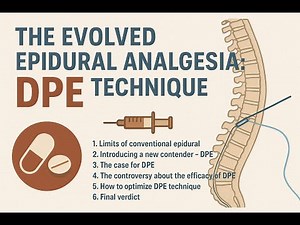 🩺 The evolved epidural analgesia: DPE (Dural puncture epidural) technique 💊