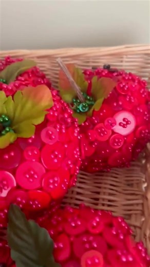 Apple Button Decoration - Red or Green