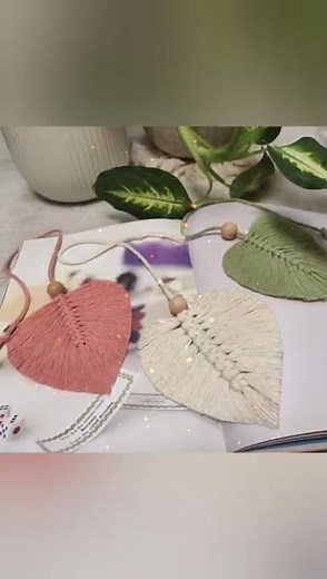 Macrame tutorial / Macrame leaf / Macrame bookmark / Macrame feather / DIY macrame