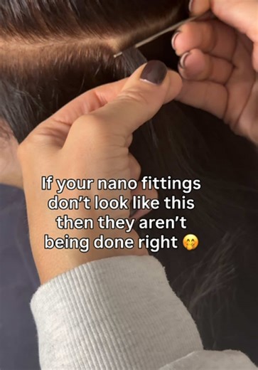 Your nano ring application should look like this. Step by step 👀🩷 #hairextensions #nanorings #fyp #application