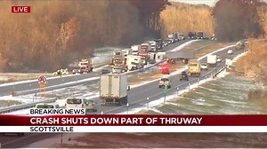 5.3K views · 35 reactions | UPDATE: A portion of the Thruway remains shut down as police are investigating a crash involving several vehicles, including two tractor trailers. https://bit.ly/3oWSwz8 | WHEC TV | Facebook