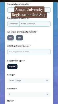 Assam University Registration Process 2nd Step #assam #admission #cucetpg #registration