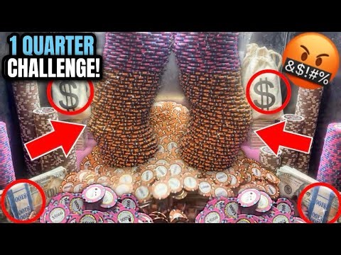 1 Quarter Challenge $10,000,00.00 Buy-In: CAN WE WIN!? High-Limit CASINO Coin Pusher MADNESS…🔥💰