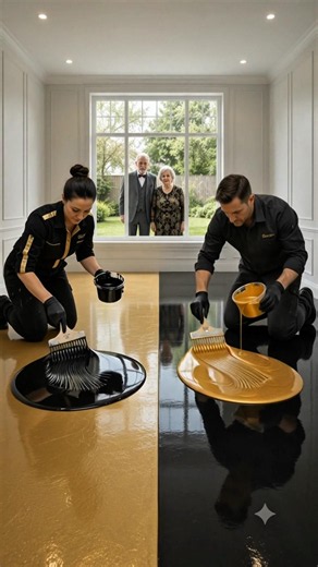 Black & Gold Epoxy Floor Transformation ✨ Luxury Bedroom Makeover