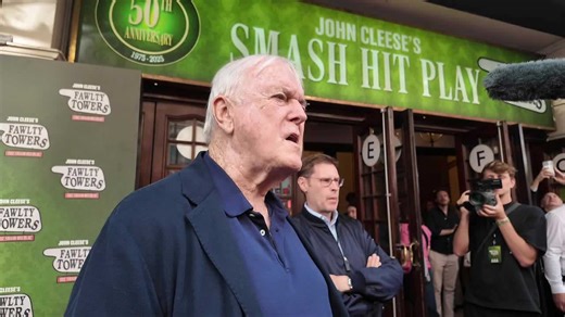 John Cleese talks about his hit show Fawlty Towers at the press night of the theatrical production of his show