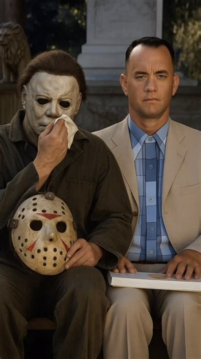 🎬 In a crossover no one could have ever imagined, Forrest Gump meets Michael Myers… but this time, there’s no fear — only a moment of pure humanity. 💔 In my new reel, the most unlikely scene turns into a small lesson in empathy and irony: Michael Myers, the legendary masked killer from Halloween, breaks down in tears after learning that his friend Jason Voorhees will never return from the woods of Crystal Lake. 😢🪓 Beside him, Forrest — calm and kind as always — offers a tissue and a few comf
