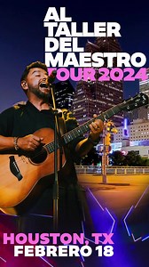 Houston, TX! 🇺🇸 Vive una gran noche familiar, en el arranque de 'Al Taller del Maestro' Tour, Un Canto de Amor. Disfrutaremos un lindo recorrido musical, abarcando las diferentes grabaciones de Alex, no te pierdas esta increible velada llena de fe, musica y esperanza. 🙌🏻 | Alex Campos