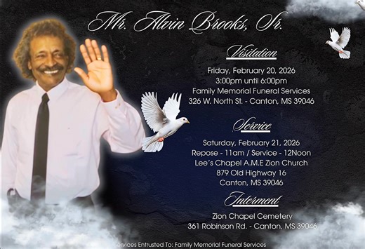 *CHANGE OF VENUE FOR FUNERAL SERVICE* Funeral Service Announcement During this difficult time, please accept our heartfelt condolences on the loss of your loved one. We understand that no words can fully ease the pain you are experiencing, but we hope you find comfort in cherished memories and the support of those around you. Thank You for Choosing Family Memorial Funeral Services. We are deeply honored that you have entrusted us with the care of your loved one. It is our privilege to walk along