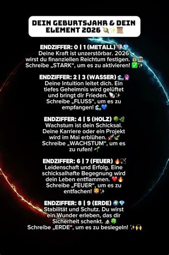 Dein Element! 🪐 Schreib es & abonniere! ✨ ✅ #zodiac #2026 #spirit #magic #element #karma