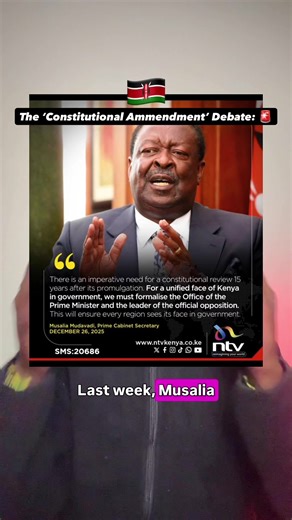 Musalia Mudavadi Discusses Proposed Constitutional Amendments in Kenya