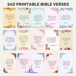 Mini Bible Verse Cards - Scripture Memory Card - Printable Christian Encouragement Set - Pocket Faith Printables - Etsy