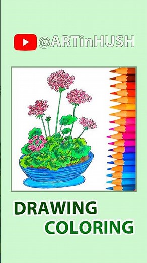 Drawing a beautiful geranium flower 💐 Easy flower art for beginners #shorts