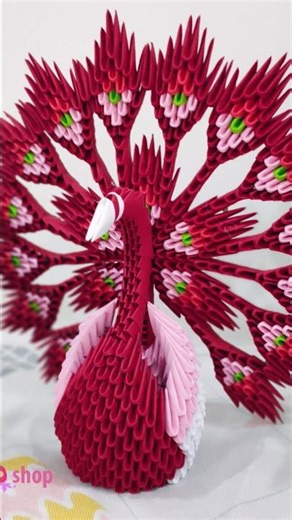 New peacock 3d Origami 🌹 #origami3d #diy #handmade #peacock