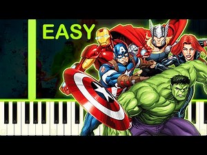 AVENGERS ASSEMBLE THEME - EASY Piano Tutorial