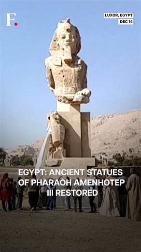 Firstpost on Instagram: "#FPReels| Egypt: Ancient Statues of Pharaoh Amenhotep III Re-Erected in Luxor Egypt has re-erected two massive statues of Pharaoh Amenhotep III at his mortuary temple on Luxor’s West Bank. The restoration is part of a long-running effort to preserve the Colossi of Memnon and the temple complex. It was led by Egypt’s Tourism and Antiquities Ministry alongside a German–Egyptian archaeological team. The project dates back to 1998 and aims to safeguard one of ancient Egypt’s