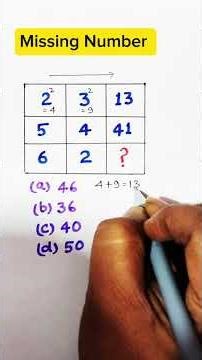 High Level Reasoning | Missing Number Puzzle in Rectangle Grid #numbersequence