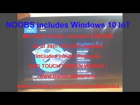 RPI 3 and NOOBS with Windows 10 IoT option
