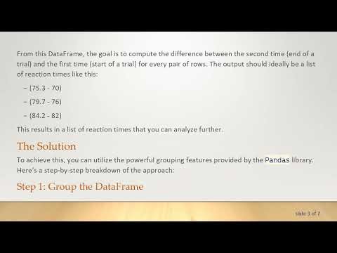 How to Efficiently Pair Rows in a DataFrame to Compute Reaction Times in Pandas