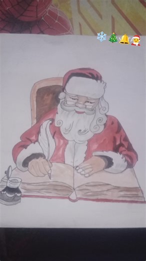 realistic Santa drawing Christmas ki hardik shubhkamnaen ❄️🧑‍🎄🔔🎄
