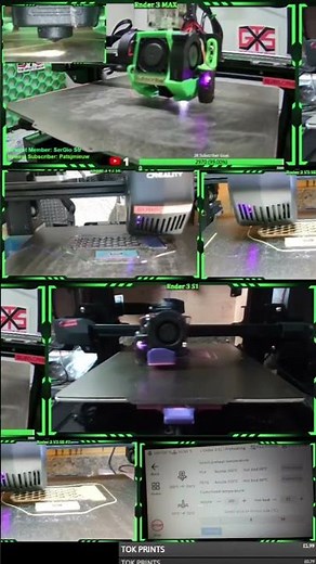 4 x 3d printers printing with 6 different camera views 📷 #3dprinting #3dprinterupgrade #ender3