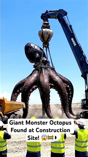 Part 22 : A Giant Octopus Found on Land?! You Have to See This! 😨🚧🐙 #heavyequipment #octopus