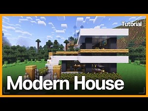 Minecraft⛏️: How to Build a Small Modern House with Exterior Stairs – Tutorial🏠