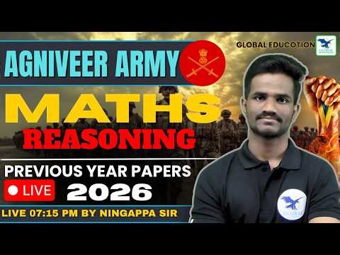 Agniveer Army 2026 | Maths & Reasoning PYQS | Class in Kannada | By Ningappa Sir