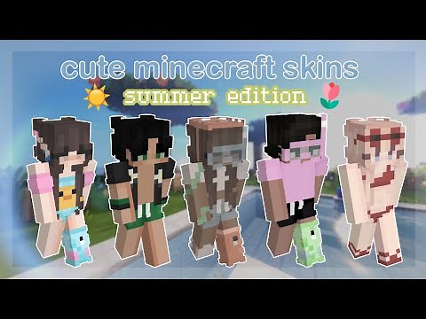 ☀️ cute minecraft skins / summer "pool party" edition (download + preview)
