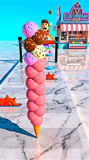 Ice Cream Scoops Stack Run #19 #shorts #viral #games