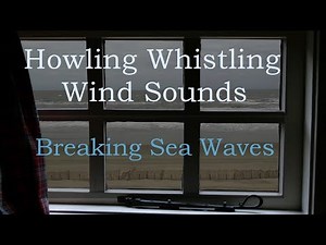 Howling Wind Sounds from Beach House with Sea Waves Crashing at Shore