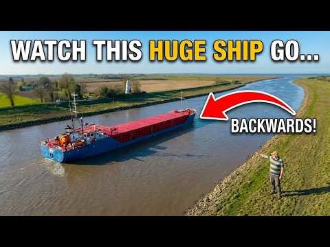 Britain's Narrowest Cargo Route | Massive Ship Reverses England's Tightest River
