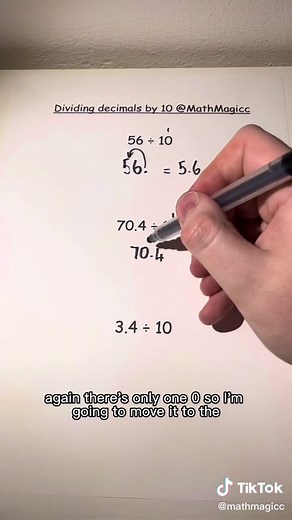 How to Divide Decimals by 10