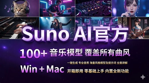 震撼！3月最新Suno v5.0王炸登场！免安装网页端一键出歌，100个爆款曲风模板塞满新手包！全套神级提示词可带走（附Prompt资料包），任意歌词无缝契合！