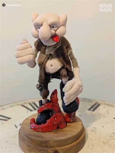 First attempt at this little imp trying to subdue some unruly tentacles. | Impsandthings